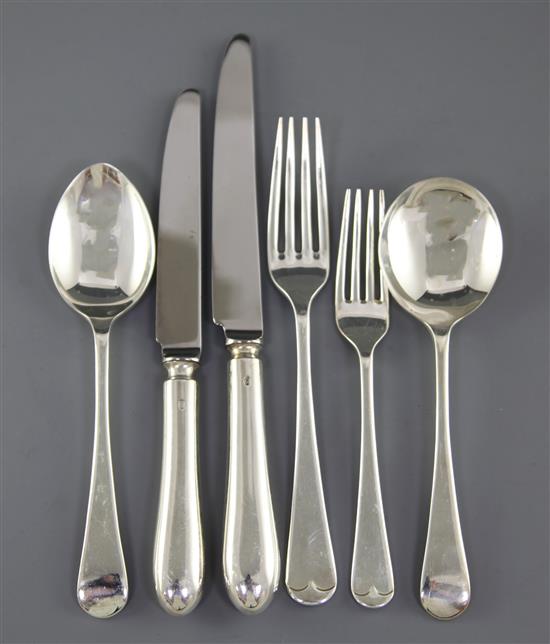 A modern canteen of silver Old English pattern cutlery by Carrs of Sheffield, weighable silver 172 oz.